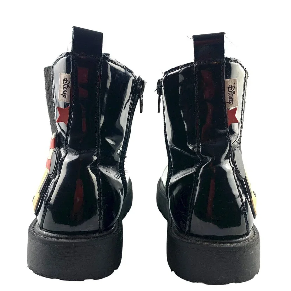 ZARA‎ X DISNEY Faux Patent Leather Zip Rain Boots